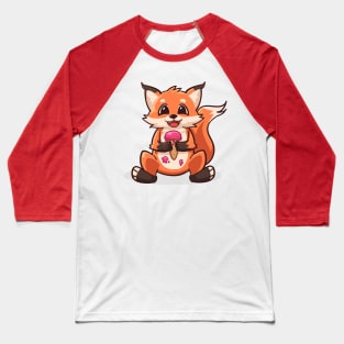 cute fox holding ice cream Baseball T-Shirt